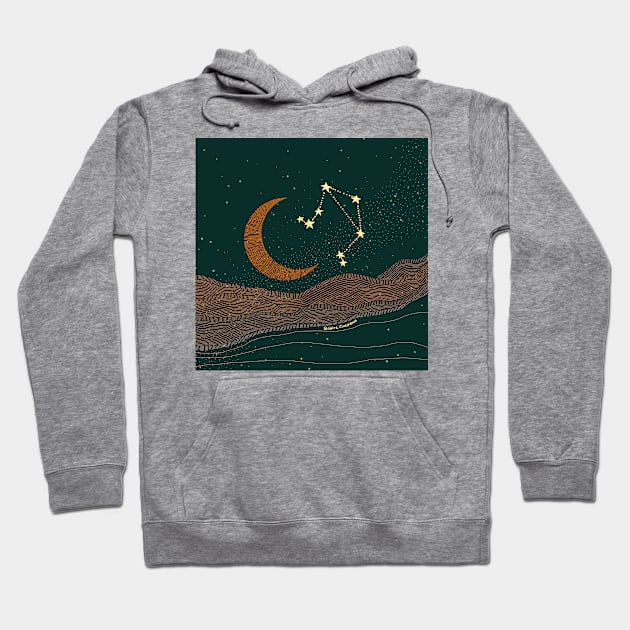 Libra Night Sky Hoodie by Sierraillustration